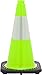JBC Safety Plastic RS45015C-Lime+3M6 Revolution Series 18" Traffic Cone Wide Body with 6" Reflective Cone Collar, Lime Color