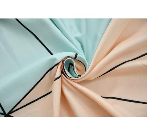 Image of Combo Pack of 2 Elastic Fitted Bedsheet 1 for Double Bed and 1 for Single Bed of Same Print 200TC(Pista Green)