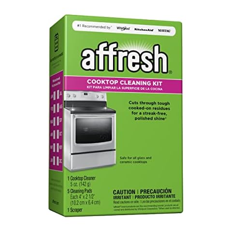 Affresh Cooktop Cleaning Kit, Safe for Glass & Ceramic Cooktops, Includes 5 oz cleaner, 5 pads, 1 scraper Cover
