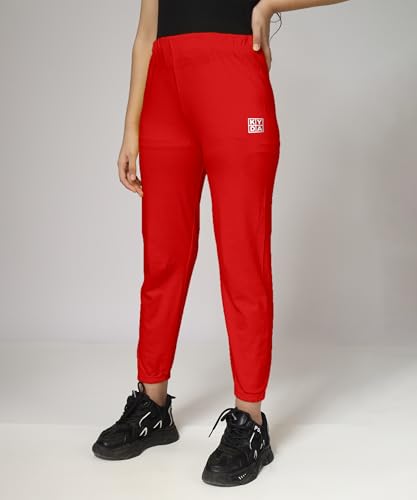 Image of KYDA KIDS Girls Mid Rise 100% Pure Cotton Track Pants | Regular Fit Elastic Waist Casual Wear | Soft Comfortable Kids Trousers (Pack of 2)