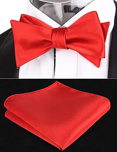 Image of Alizeal Mens 2pcs Solid Self-tied Bow Tie Set