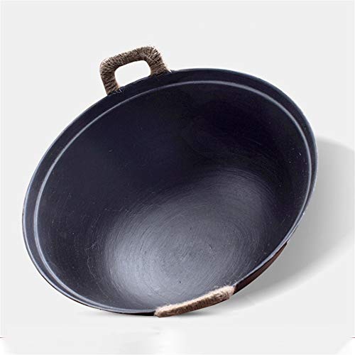 Wok sin tapa antiadherente de hierro 36 cm negro miniatura 4