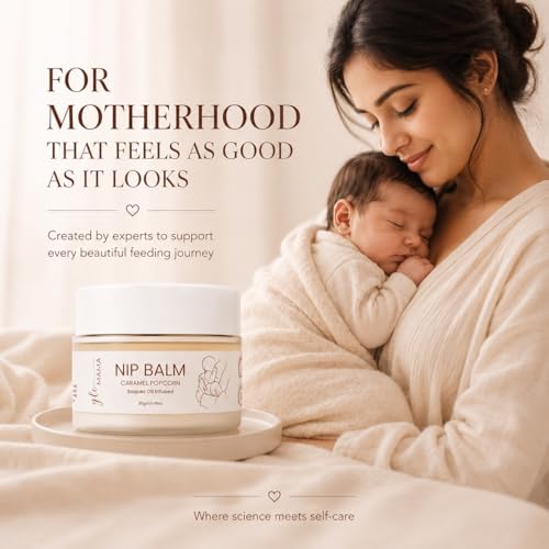 Image of GLO Mama Nipple Balm /Butter for Breastfeeding Mom | Lanolin Nip Balm for Sore, Cracked Nipples - Tasteless & Odorless | Fast Absorbing & Clinically Proven Safe for Baby | 30g