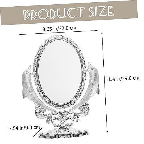 Miroir de maquillage élégant avec décor de miroir de bureau raffiné