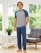 Bresdk Schlafanzug Herren Kurz Baumwolle Pyjama Set Sommer Zweiteiliger Kurzarm Männer Schlafanzüge und lang Schlafanzughose