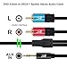 SHD 3.5mm Aux to 2RCA Y Splitter Stereo Audio Cable Male Type OFC Conductor High Flexible PVC Jacket Dual Shielding Gold Plated High End Metal Shell-Black 25Feet/7.6m