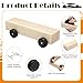 Pinkunn 9 Pcs/ 1 Sets Pinewood Car Kit Wooden Derby Race Cars, Includes 1 Pine Block, 4 Wheels, and 4 Metal Axle Pins for DIY Crafts Car Toys
