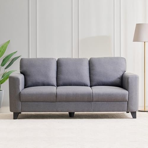 Image of Home Centre | Helios Phantom | Fabric|Solid Wood | 3 Seater Sofas | Grey | 1 Year Warranty