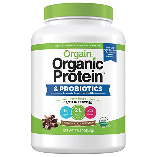 Orgain Organic Plant Based Protein Powder Chocolate Fudge, Vegan, No Gluten, Kosher, Non-GMO, 2.74 Pound, Packaging May Vary