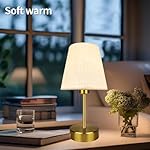 BLUEYE Mini Rechargeable Table Lamp,Remotte Control,Soft Warm 2700K-6000K,Dimmable,Timer,Flicker-Free,White Shade,Center Piece Deco,Cordless Kid Night Light for Bedside,Entryway,Bedroom - Image 3