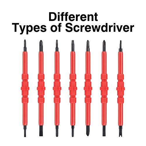 SDFSX 7 in 1 500V Changeable Insulated Screwdrivers Set, Two-Head Type Dual-Purpose Insulated Screwdriver Set, Electrician Tools Multi-functional Repair Tool Kit - Thumbnail 5