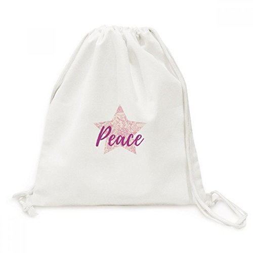 Sac à cordon en toile grand compartiment peinture plante pour rangement facile