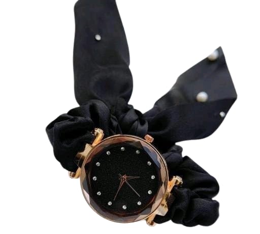 JOSSYFY Womens Scrunchie Tie Up Wrist Watch Band (BLACK) (B0D2T8W8Y8) Amazon Price History, Amazon Price Tracker