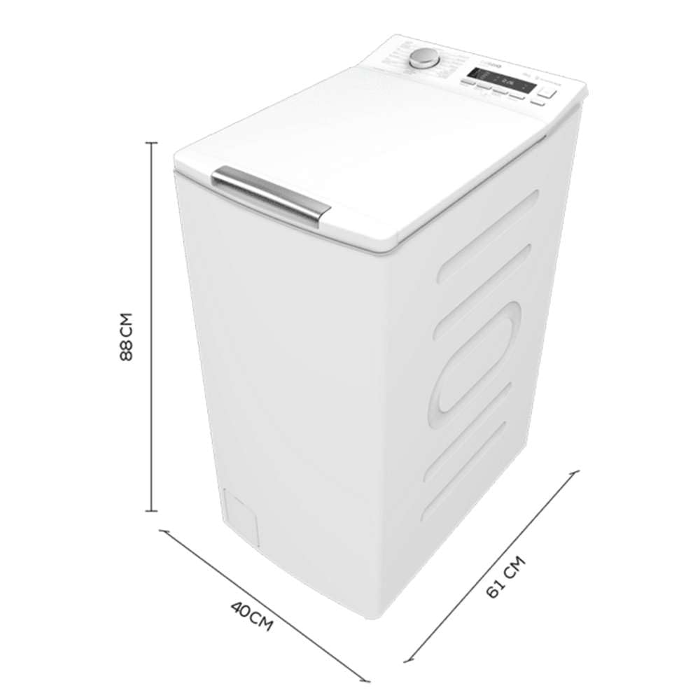 Cecotec Lavadora de Carga Superior de 8Kg Bolero DressCode Top Max 80 Inverter A. 1900W, 1300 rpm Programables, 16 Programas, Bajo Consumo, Motor Inverter Plus, Limpieza a Vapor, DelayStart