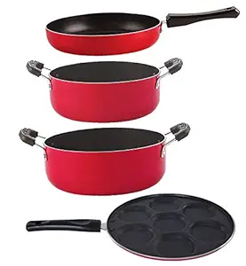 Nirlon nonstick Aluminium Utensils Set of 4 Pieces for Kitchen (FP12_UP7_CS26_CS24)