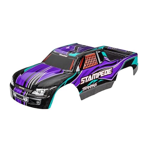 Traxxas 3651P Karosserie, Stampede (auch passend für Stampede VXL), Violett (bemalt, Aufkleber aufgetragen)
