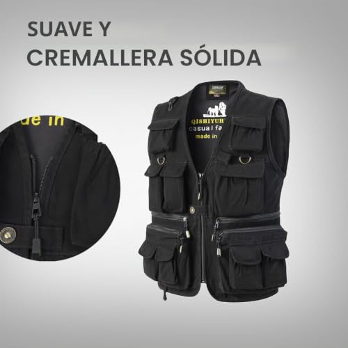 Chaleco de pesca con bolsillos amplios para evitar la pérdida de accesorios 4