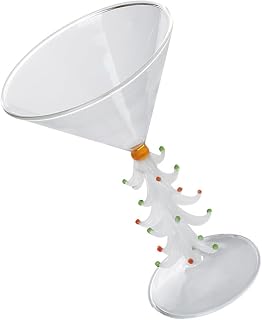 RALIYATX Vaso para cócteles, árbol de Navidad, cóctel, vaso creativo de Martinis, vaso temático para fiestas, color blanco