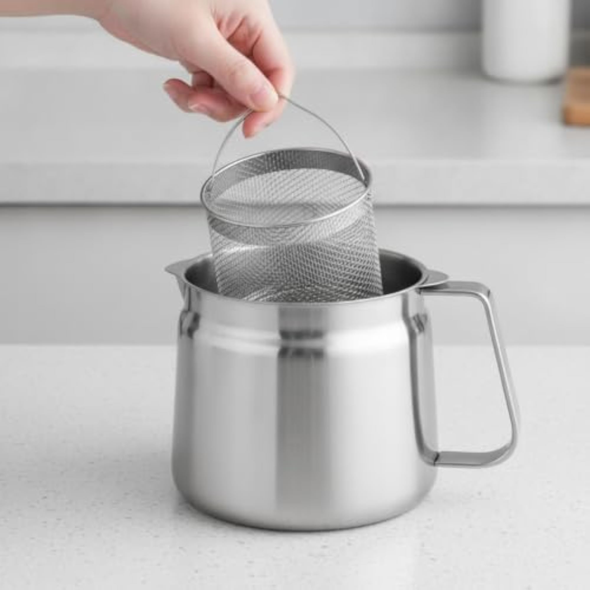 Oil Strainer Pot with Frying Basket, 2.0L