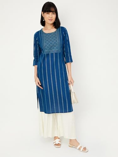 Image of Max Women's Cotton Regular Fit Casual Kurta