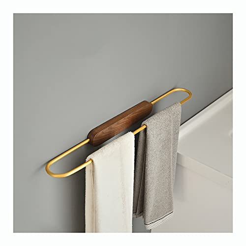Porte-serviettes robuste en aluminium et noyer massif, design haut de gamme 45 cm