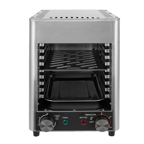 Electric Steak Grill with 9 Grill Slots, Silver Steak Grill Oven, 1700W Commercial Steak Stove with Timer, Portable Electric Steak Stove for Cooking Steak, Chicken, Seafood