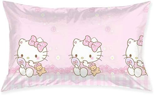 Meirdre Pillow Cases Pink Hello Kitty Standard Pillow Covers 20"x 30"