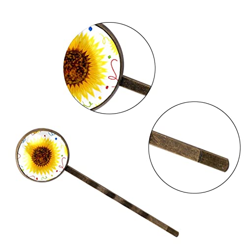 Pasador de pelo blanco antideslizante evita caída del cabello con diseño girasol 3