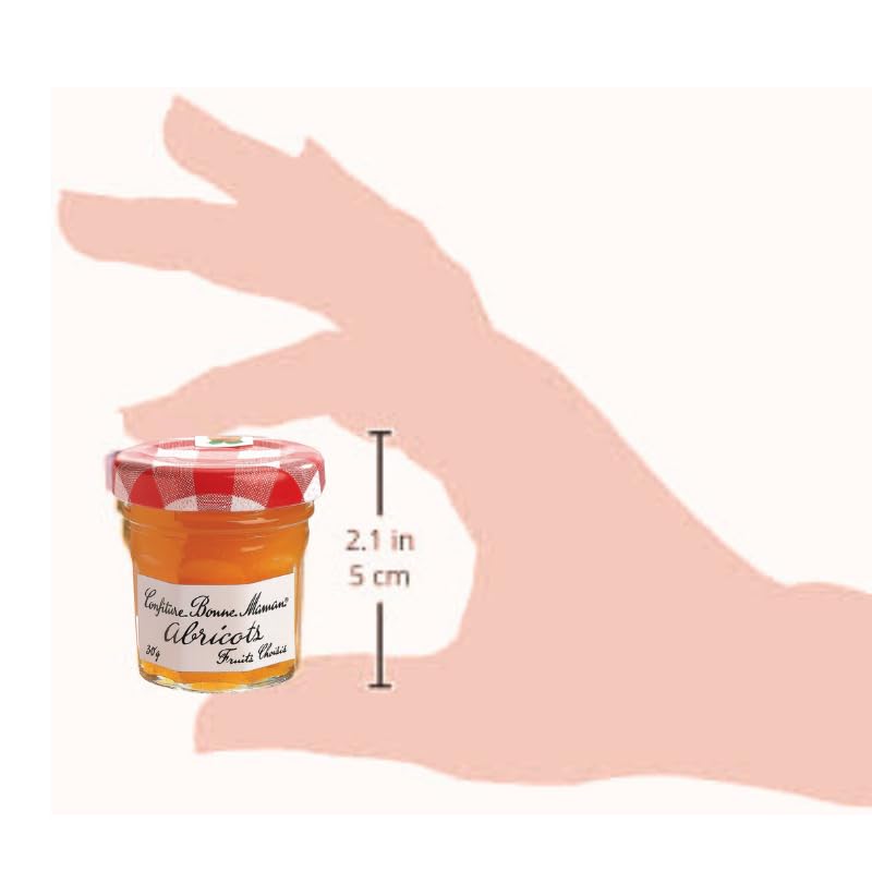 BONNE MAMAN - 20 Mini-confitures 30g assorties et 10 Pâtes à tartiner 25g | Confitures fraise, cerise, abricot, pêche et pâte à tartiner Nutellino - petit déjeuner buffet, hôtel, restauration, Airbnb