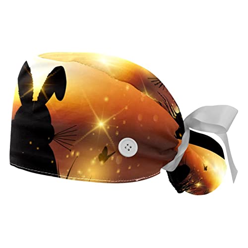 Chapeau de travail respirant JDEZ lot de 2 casquettes bouffantes motif lapin