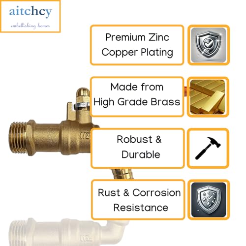 Image of Nozzle Brass Bib Cock with Hose Clamp for Bathroom | Kitchen |Garden Tap| Washing Machine Tap | Outdoor Taps
