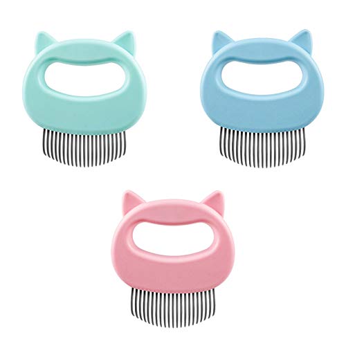 Cat Combs 3 Pieces Pet Massage Grooming Combs Dogs Cleaning Brushes Hair Removal for Shedding Matted Fur Short and Long…