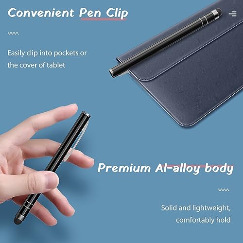 MoKo 4 PZS Lápiz Táctil Capacitiva Universal, Digitales Stylus Pen con Consejos de Fibra para Apple iPad/iPad Mini/Air/Pro, iPhone, Kindle, Samsung Galaxy, Tableta Android/iOS - Negro - imagen 5