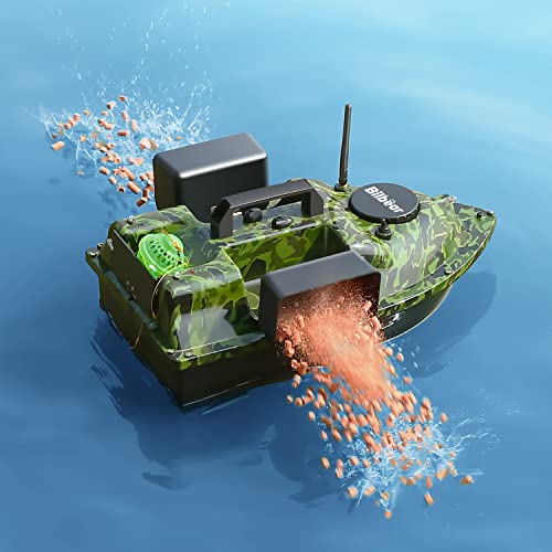 Foto von Bilbear GPS Köderboot Futterboot mit Echolot und GPS Köderlieferboot Karpfenfischen Angelköderboot,Fischfinder mit Sonarsensor,Ersatz-Akku,Handtasche (Camo Boot mit Fischfinder)