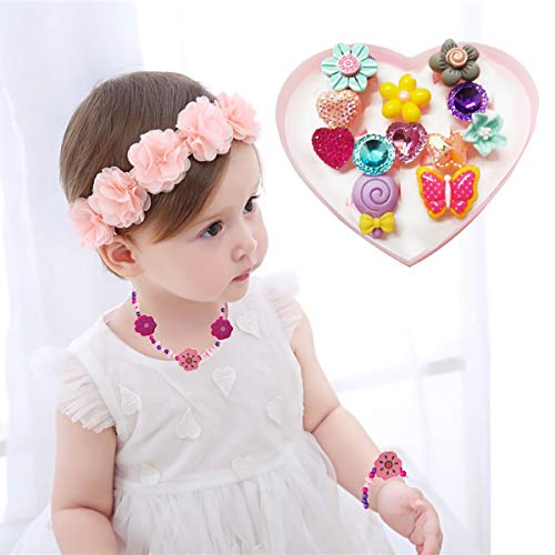 7Queen Kids Jewelry - Stretch Butterfly Necklace, Ring, Bracelet Set - Great Costume Jewelry and Accessories for Children to Play Pretend and Dress Up (Christmas Set Wooden) - Thumbnail 3