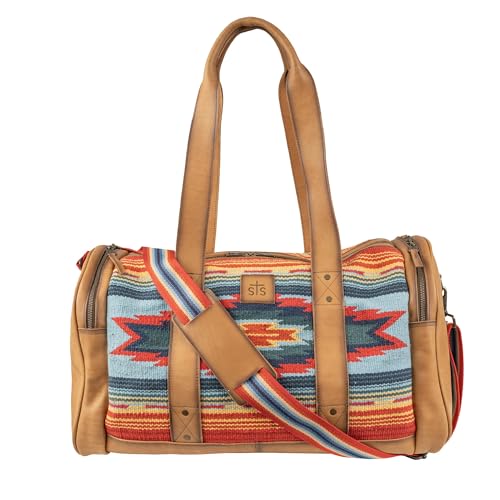 STS Ranchwear Women's Ranchwear Chaynee Valley Serape Leather, Adjustable Shoulder Strap Duffle Bag, 34144, Multicolor