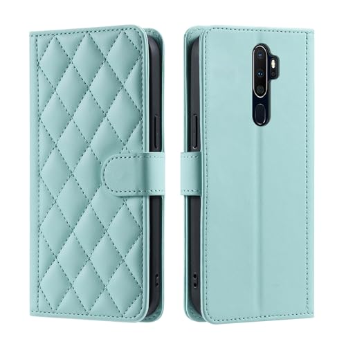 Étui portefeuille pour Oppo A9 2020 avec bandoulière et porte-carte menthe