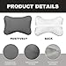 DXNQ 2PCS Car Neck Pillow, Soft Leather Headrest Pillow for Car Support Neck, Breathable Ergonomic Neck Support Relief Cushion for Driving with Adjustable Strap, Universal Car Accessories (Gray)