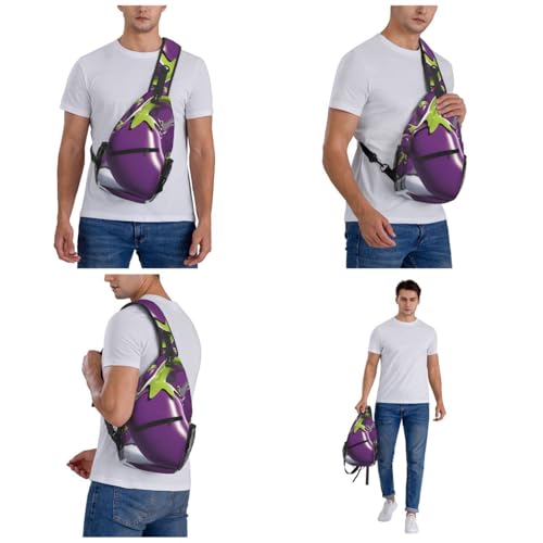 Mochila tipo sling negra unisex para viaje y senderismo miniatura 6