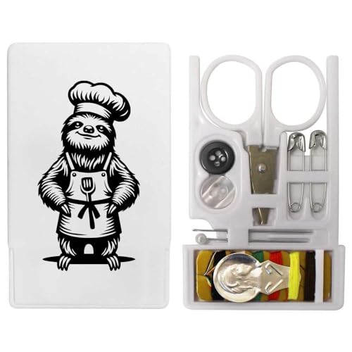 'Sloth Chef Wearing Apron' Mini Travel Sewing Kit (SE00038225)