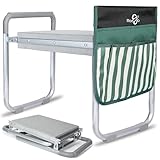 RasGo Garden Kneeler Seat with Handles | Portable & Lightweight Kneeling Pad | Detachable Tool Bag – Multi Use & Foldable | Strong Stool and Chair with Soft EVA Foam Pad | Weight Limit 180kgs