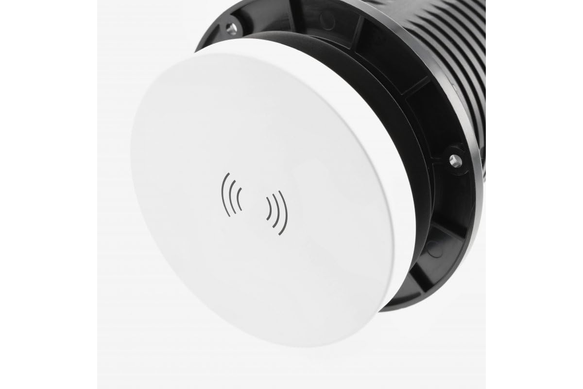 GTV Prise de table encastrable CAMINO 80 mm, 2 x français, USB-A+C, charge à induction 10 W, câble de 1,5 m, blanc - Solution parfaite pour les lieux de travail modernes