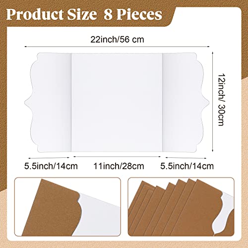 8 Pcs Trifold Poster Board 12 X 22 Inch Trifold Display Presentation Board Display Boards Poster Board Trifold For Photo Exhibition (White) #TOP1