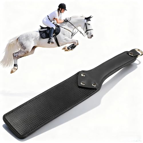 Modurio Horse Riding, Anti-Slip Riding Crop, Soft and Comfort PU Leather Horse Crop, Riding Paddle Horse Whip Equestrian for Horse Daily Training or Competitions/Stage Prop(Black)