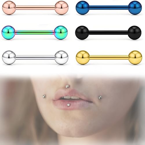 XYTAHDM - Paquete de 6 pendientes de acero quirúrgico con forma