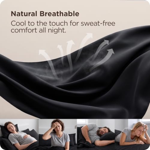 Image of Bedsure PureWoven King Fitted Sheet Qnly, 100% Rayon Derived from Bamboo