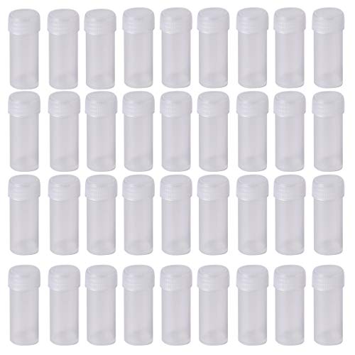 100Pcs 5ML Small Pill Plastic Containers Empty Pill Bottles Sample Bottles Vial Test Tube with Caps by HRLORKC