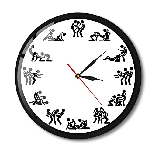 Timethink 12 Inch Threesome Sex Positions Minimalist Art Wall Clock