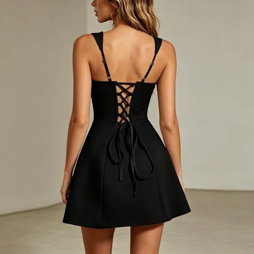 Robe bustier coupe moulante extensible avec nœud frontal ajustable