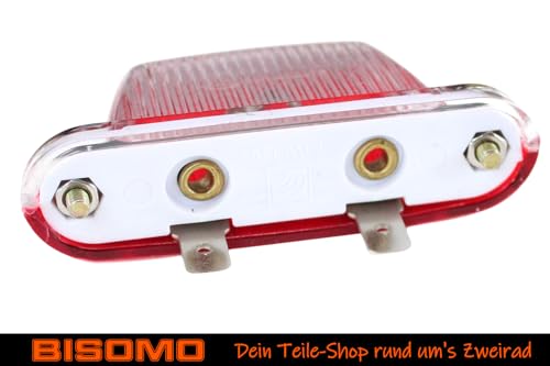 BISOMO Parkleuchte Standlicht für 6V / 12V, Parklicht für Simson Schwalbe KR51, SR4-2, SR4-3, SR4-4, mit E-Prüfzeichen